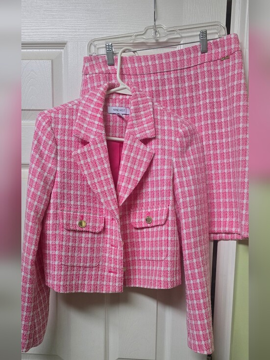 Nine West Jackets & Blazers - Nine West Pink and White Tweed Jacket (SML) & Skirt (MD) Set
